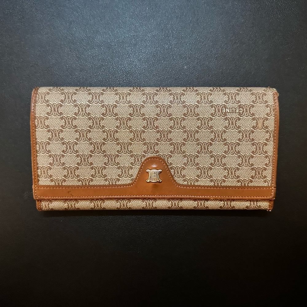 Vintage Celine Macadam pattern continental wallet